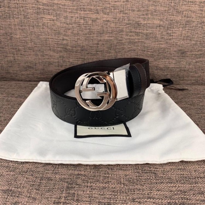  (실사영상) Gucci 구찌 양면 벨트 남성용 레더 벨트 금장,은장