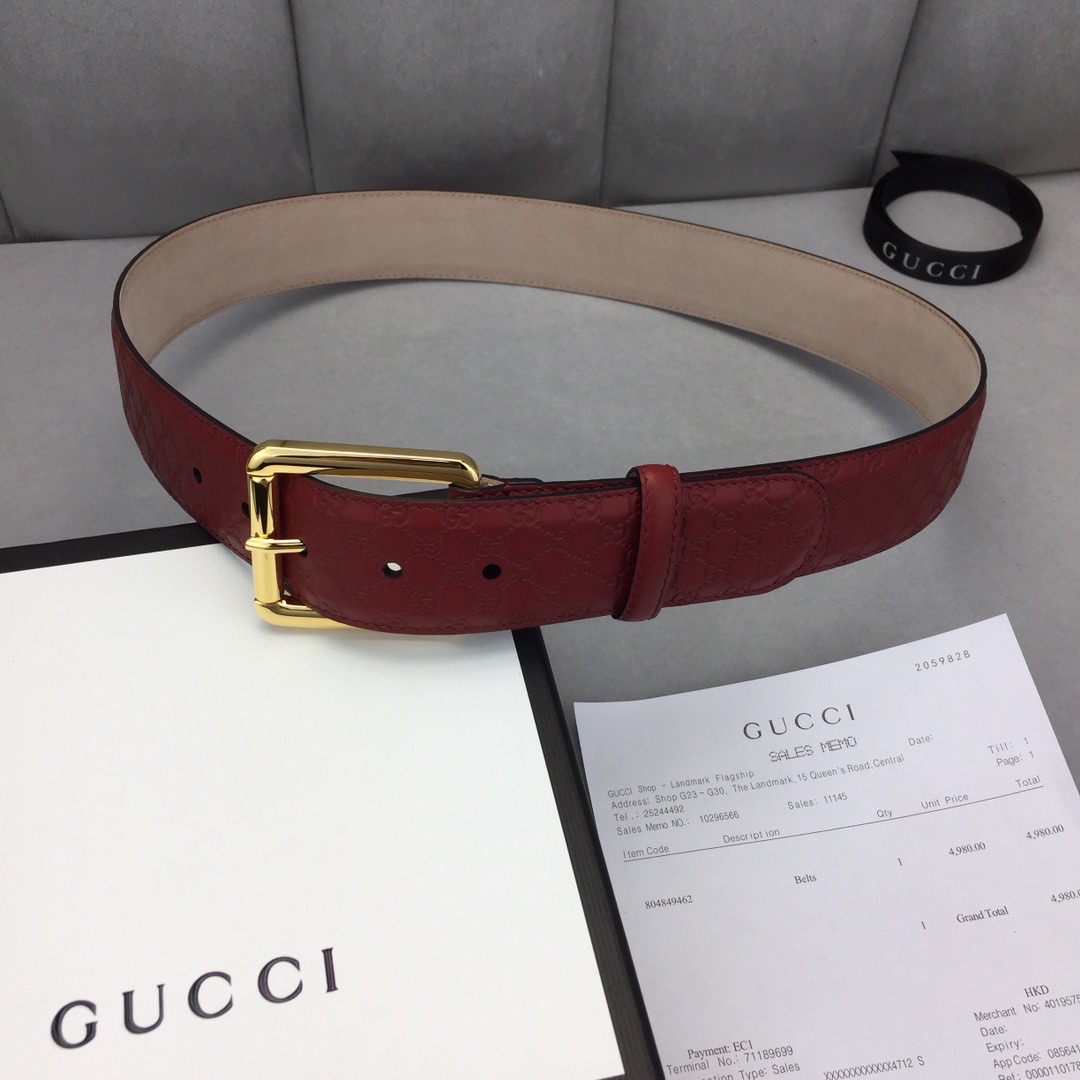 Gucci 2020 구찌 벨트 MG3634 레드 금장,은장