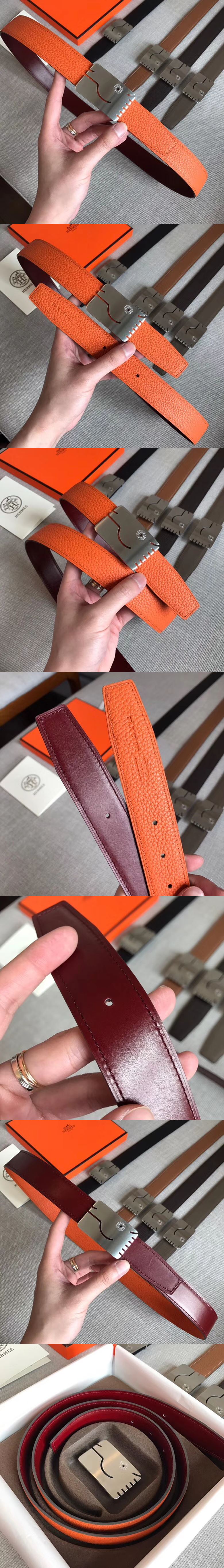 에르메스 쉐발 리버서블 벨트 32mm