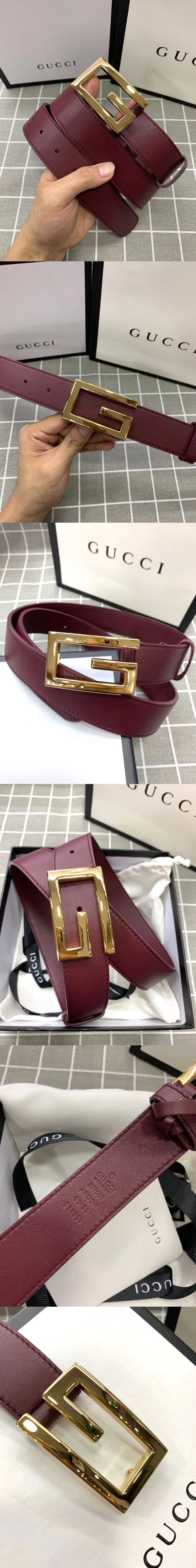 구찌 G버클 벨트 35mm-3