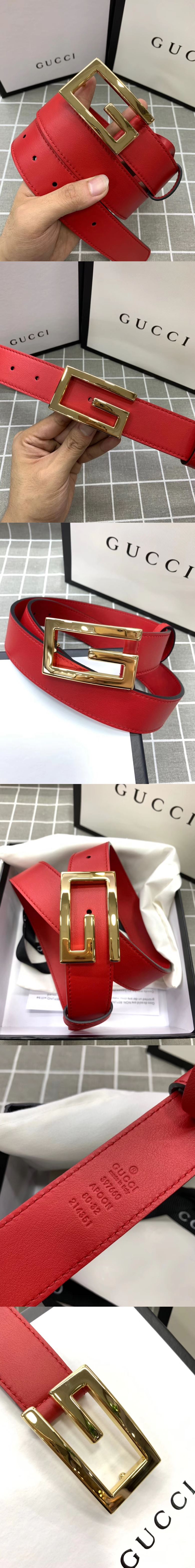 구찌 G버클 벨트 35mm-5