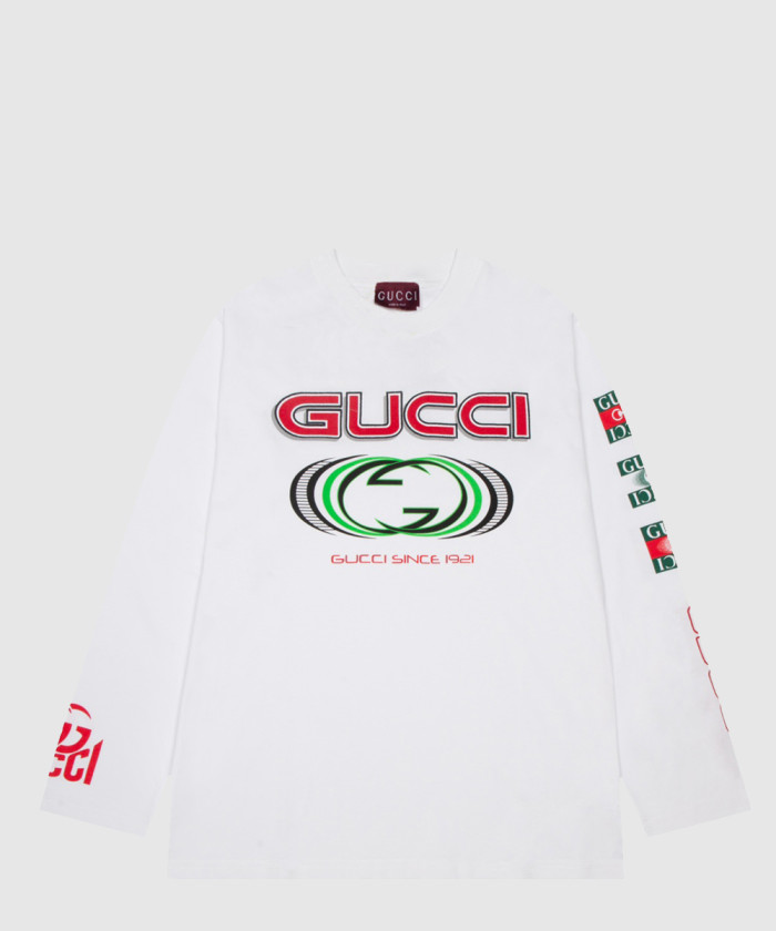 구찌 프린트 코튼 저지 티셔츠 784364