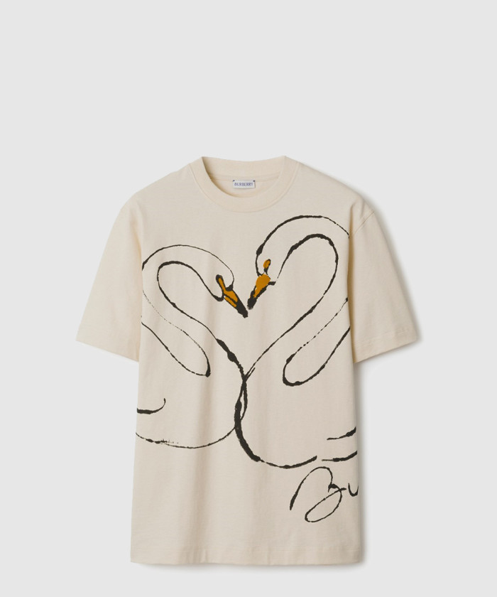 버버리 스완 코튼 티셔츠 80964301