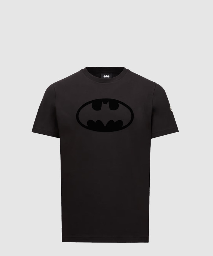 몽클레어 플록드 배트맨 로고 코튼 티셔츠