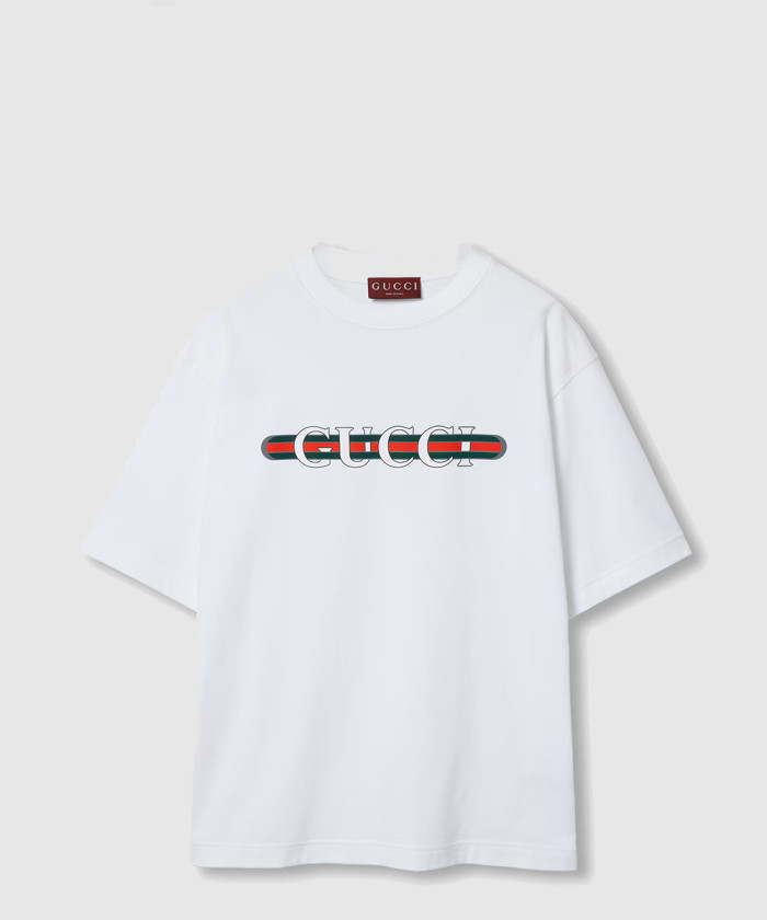 구찌 프린트 코튼 저지 티셔츠 784361