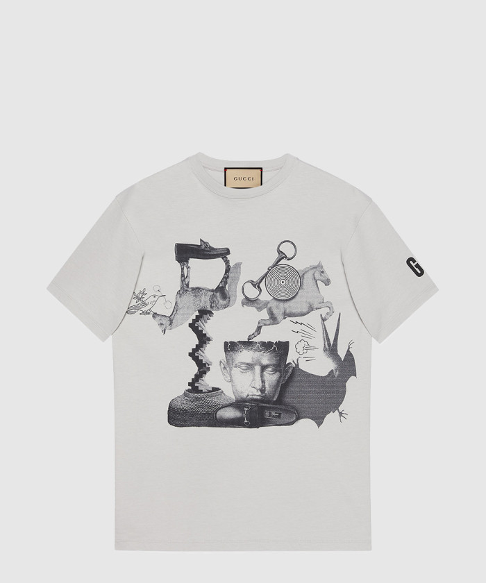 구찌 니트 면 프린트 티셔츠 771758