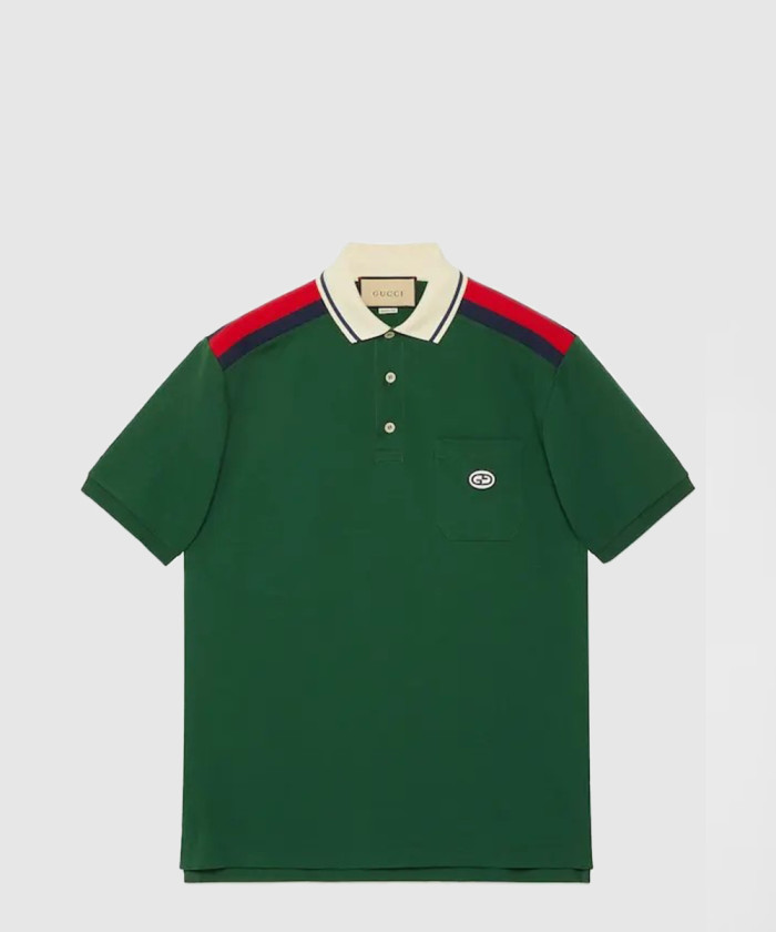 구찌 인터로킹 G 코튼 폴로 737656