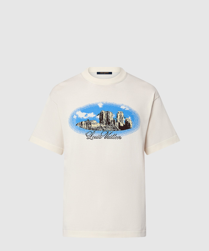 루이비통 그래픽 쇼트 슬리브드 코튼 크루넥 1AFXK4