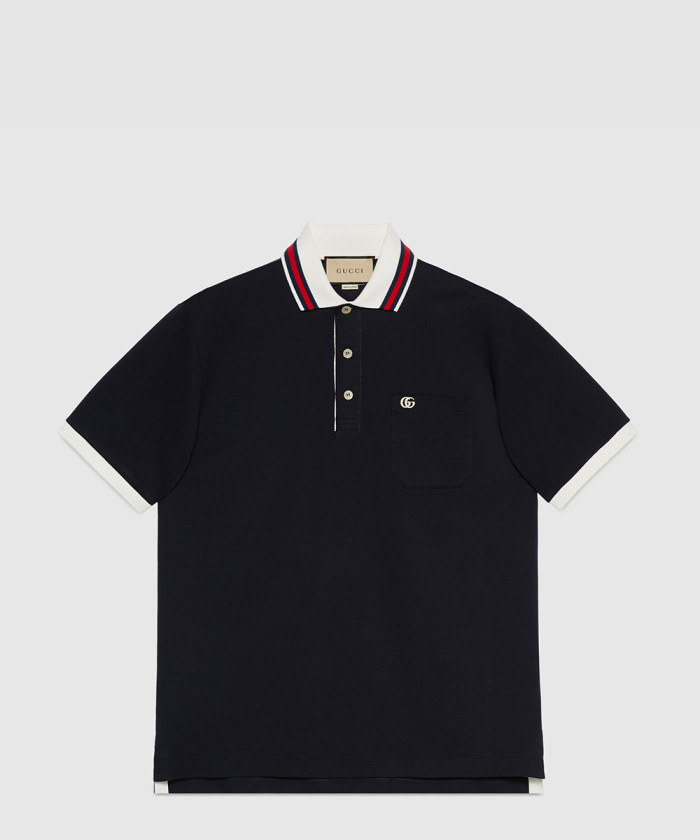 구찌 더블 G 코튼 피케 폴로 752604