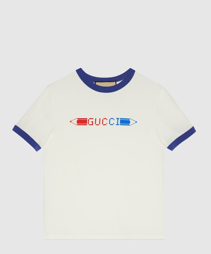 구찌 프린트 니트 면 티셔츠 723566