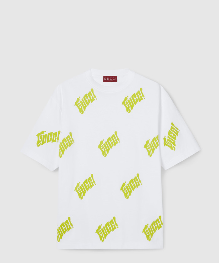 구찌 프린트 코튼 저지 티셔츠 798115