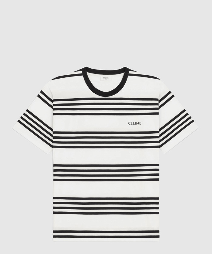 셀린느 루즈 티셔츠 스트라이프 코튼 저지 2X85M8
