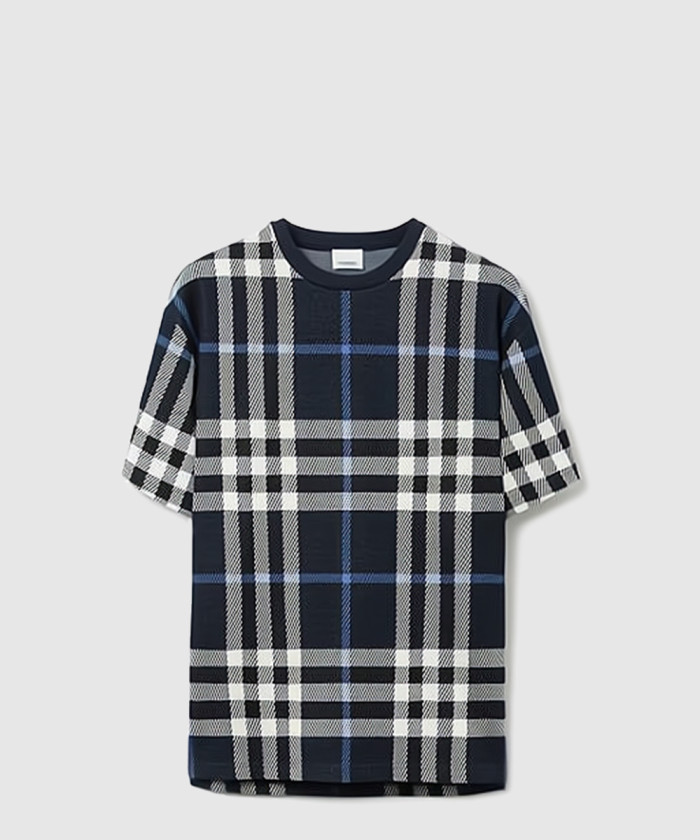 버버리 체크 코튼 티셔츠 80706681