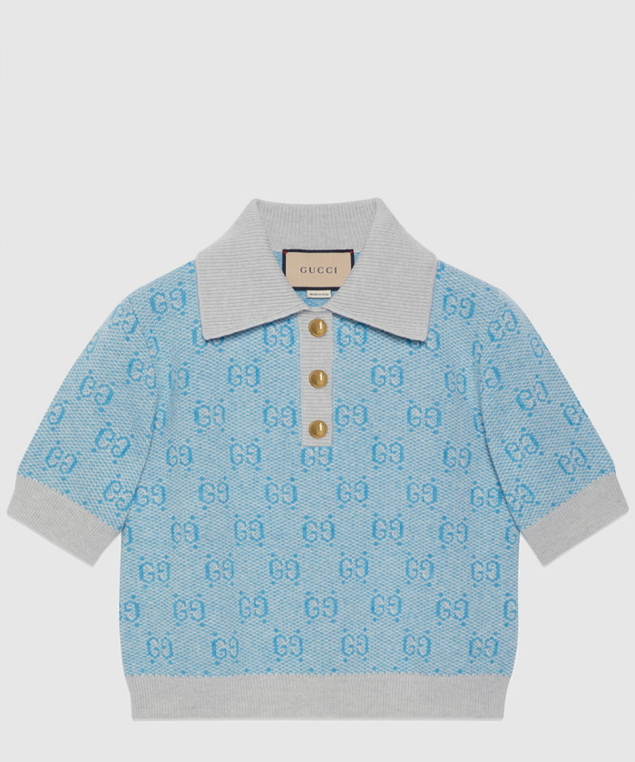 구찌 GG 울 자카드 폴로 773631