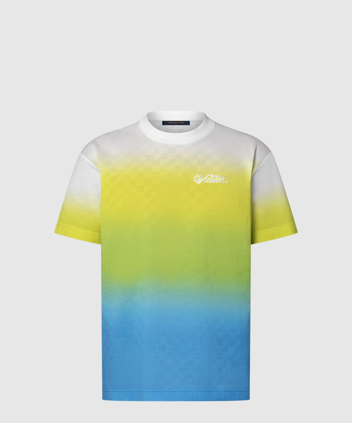 루이비통 다미에 그라디언트 자카드 코튼 티셔츠 1AGTS5