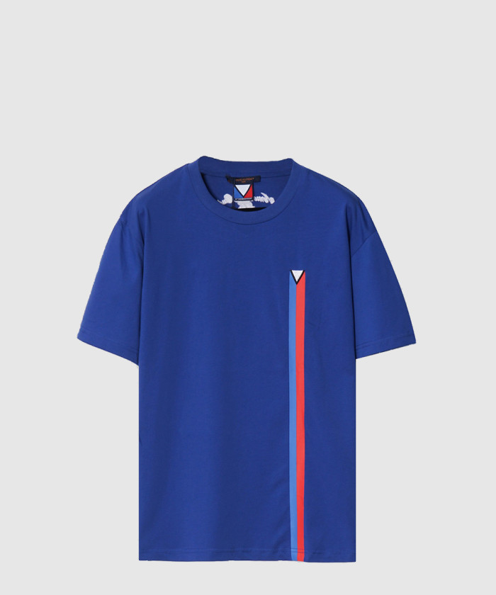 루이비통 쇼트 슬리브드 엠브로이더드 코튼 티셔츠 1AG081