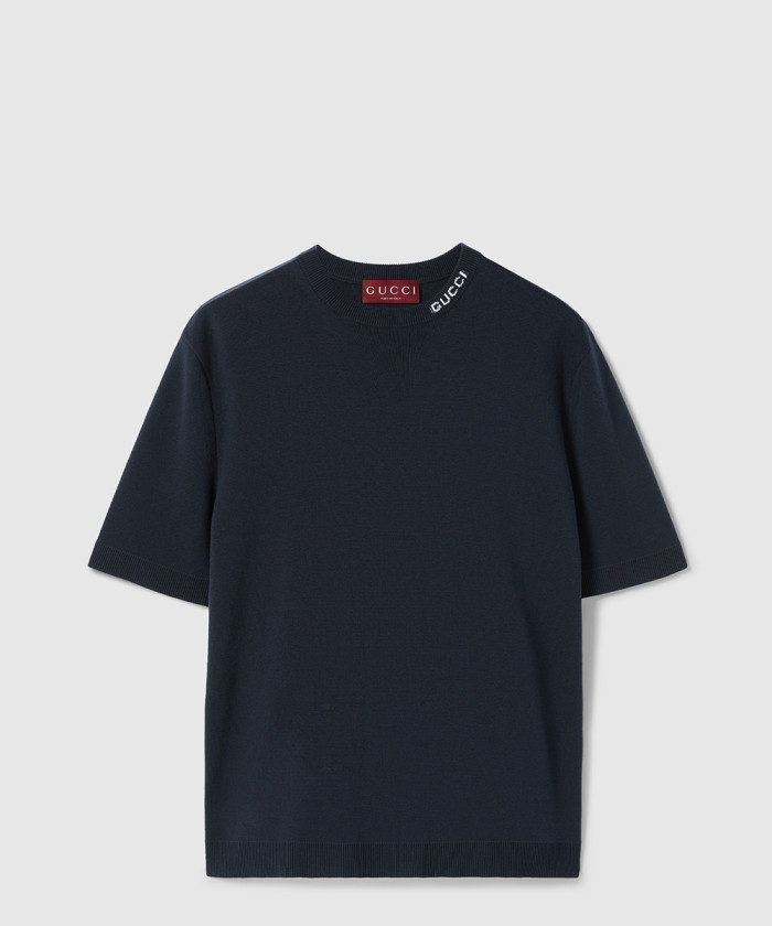 구찌 인타르시아 실크 코튼 티셔츠 ‎787736