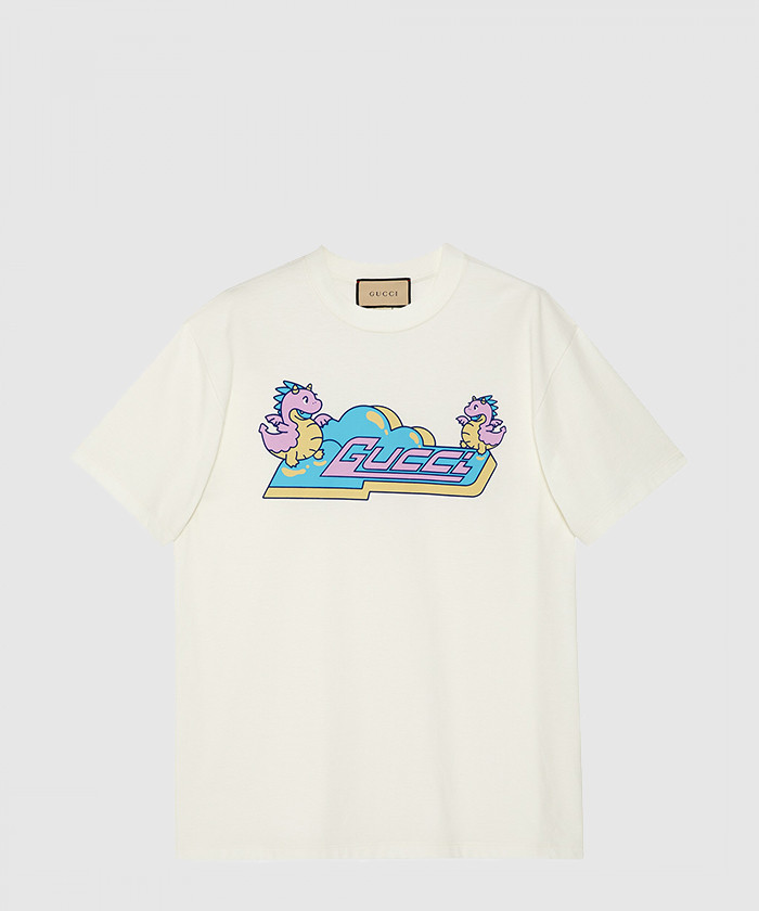 구찌 니트 면 프린트 티셔츠 776596