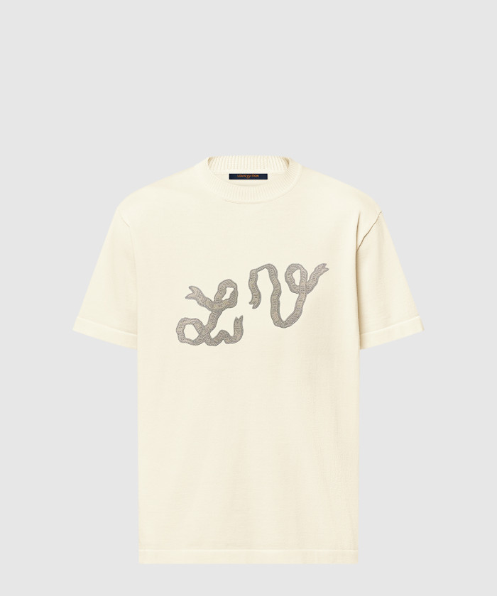 루이비통 엠벨리시드 쇼트 슬리브드 코튼 크루넥 1AGJTU