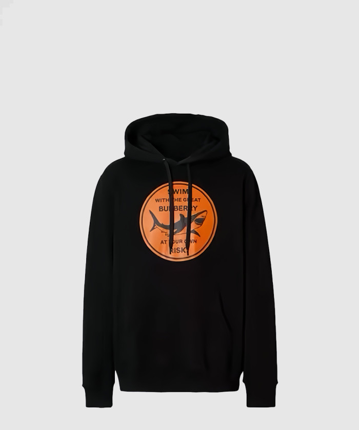 버버리 샤크 그래픽 코튼 후드 티셔츠 80406721