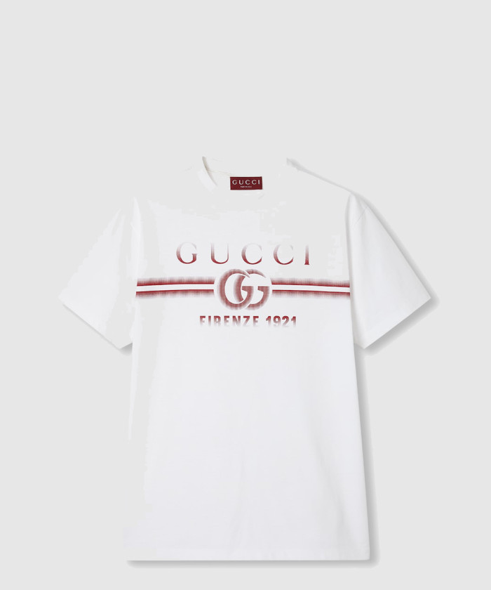 구찌 프린트 코튼 저지 티셔츠 785345