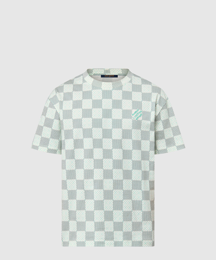 루이비통 프린티드 쇼트 슬리브드 코튼 티셔츠 1AFR24