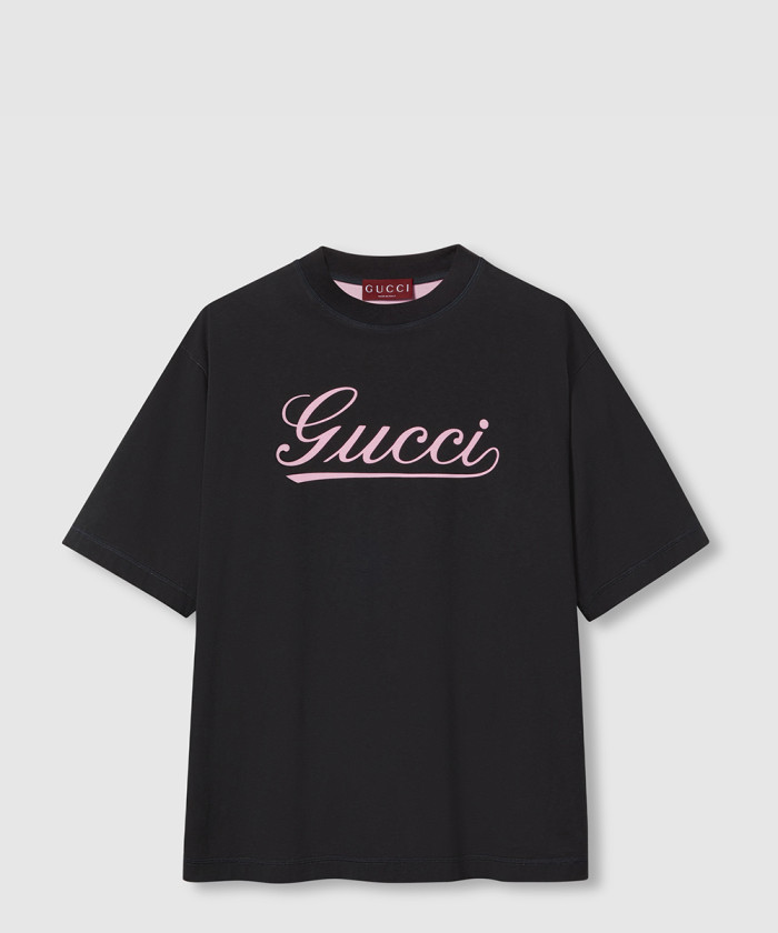 구찌 시그니처 Gucci 로고 프린트 코튼 티셔츠 798769