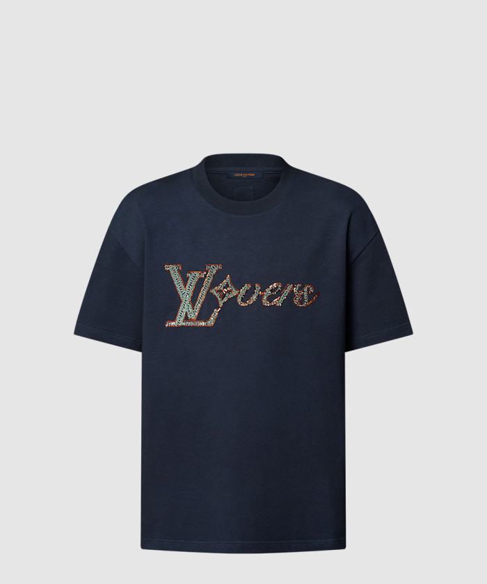 루이비통 러버스 엠벨리시드 쇼트 슬리브드 티셔츠 1AGHXP