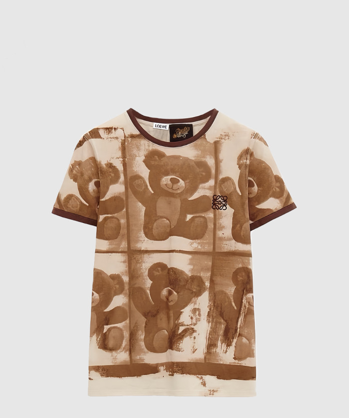 로에베 테디베어 슬림 핏 반팔 티셔츠