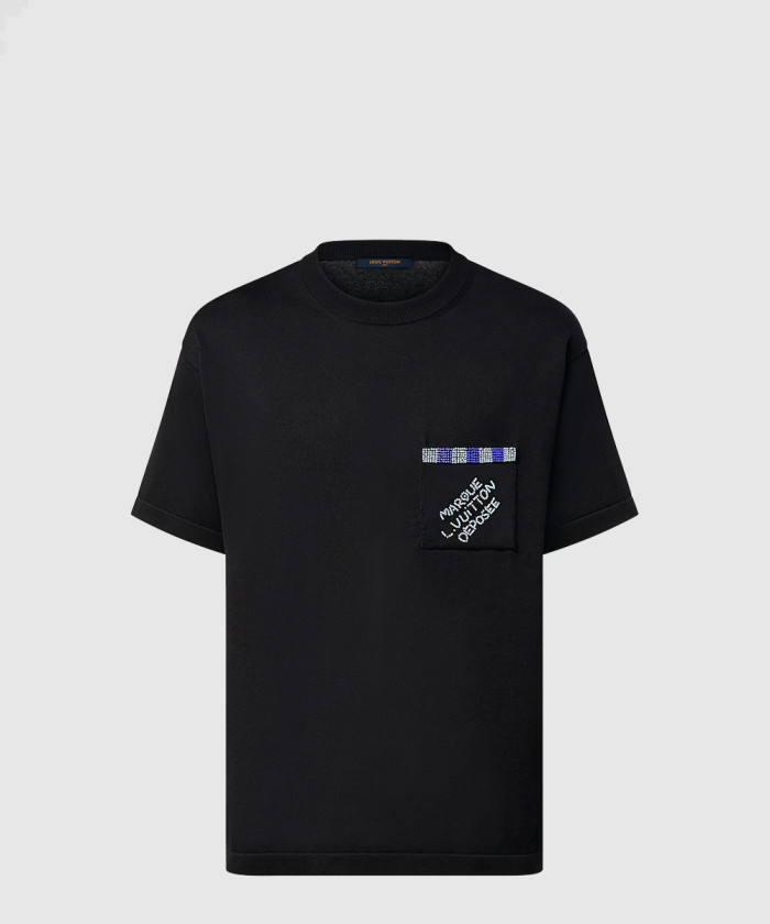 루이비통 엠벨리시드 쇼트 슬리브드 코튼 크루넥 1AFRJG