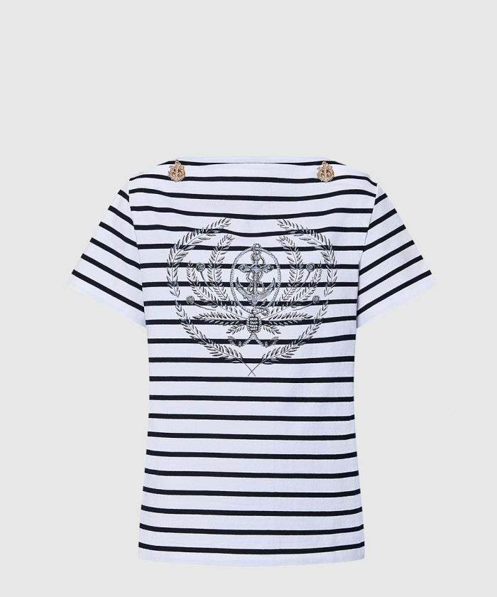 루이비통 스트라이프드 앵커 티셔츠 1AFMU3