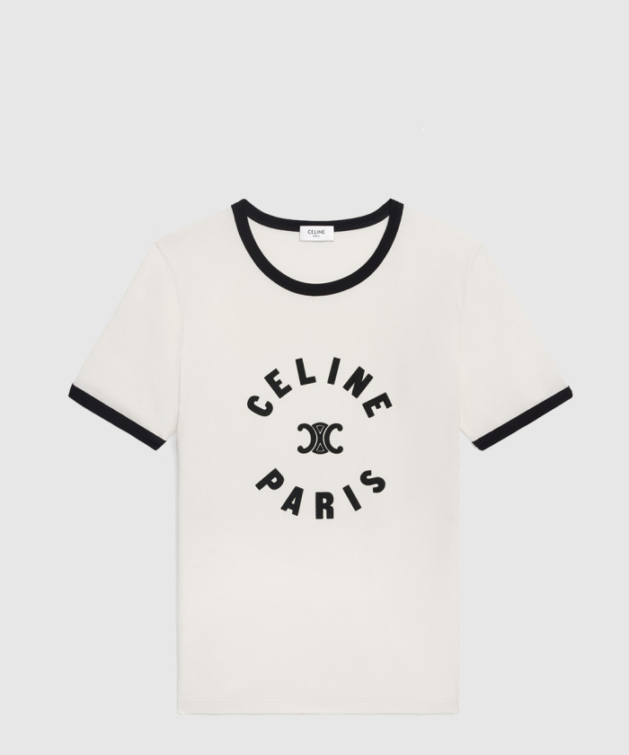 셀린느 트리옹프 티셔츠 코튼 저지 2X14O6