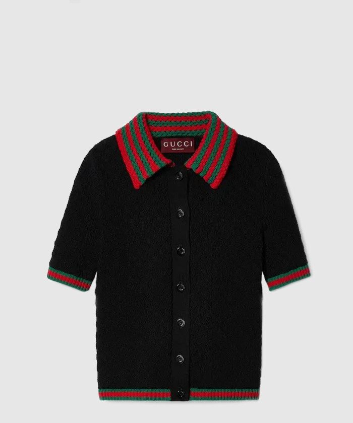 구찌 코튼 레이스 폴로 위드 웹 792042