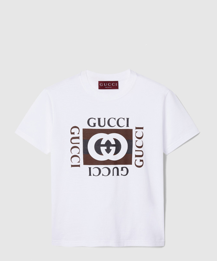 구찌 프린트 코튼 저지 티셔츠 787299