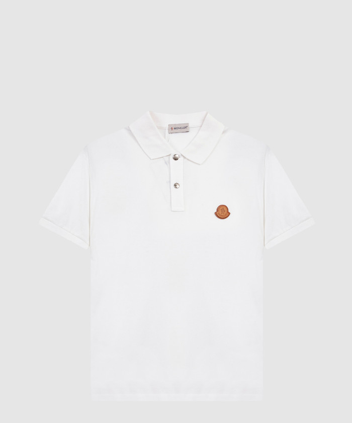 몽클레어 로고 패치 코튼 피케 폴로 셔츠