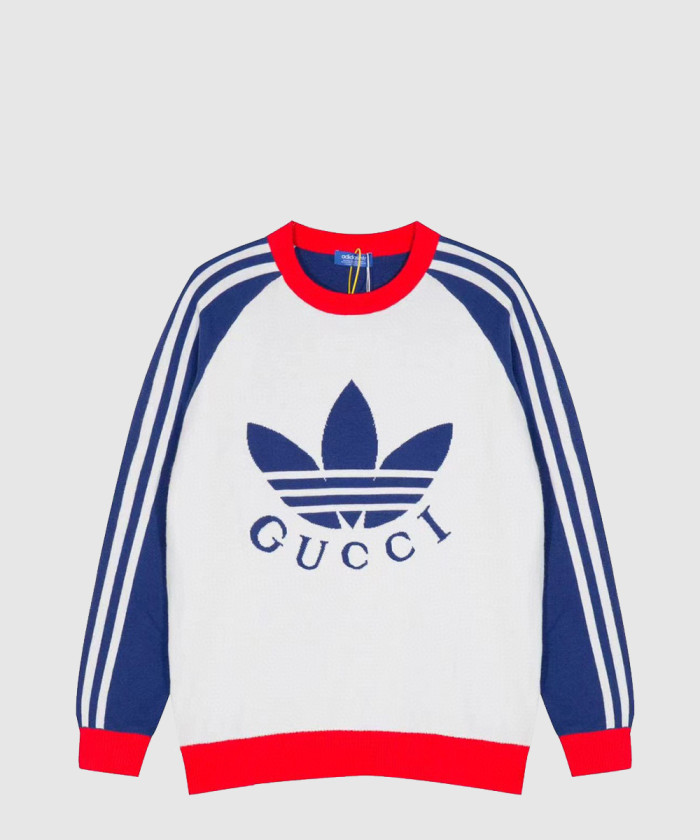 구찌 트레포일 프린트 코튼 긴팔 티셔츠 722951