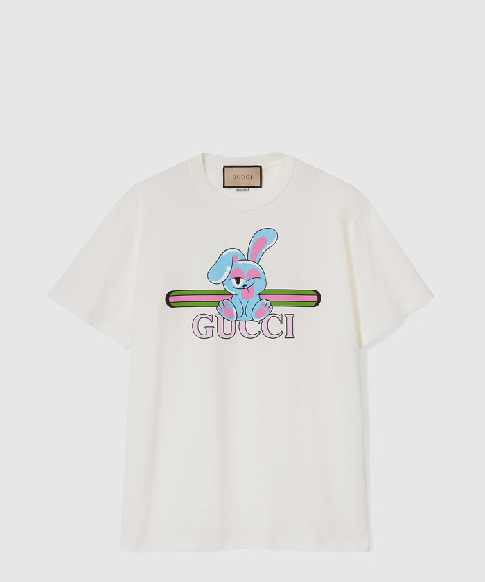 구찌 니트 면 프린트 티셔츠 776596