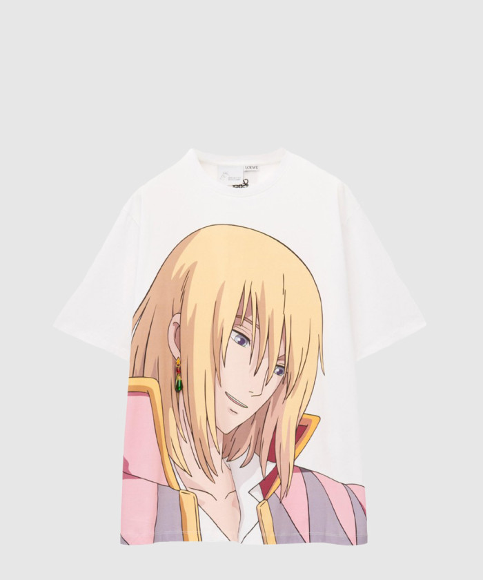 로에베 움직이는 성 엠벨리시드 코튼 티셔츠