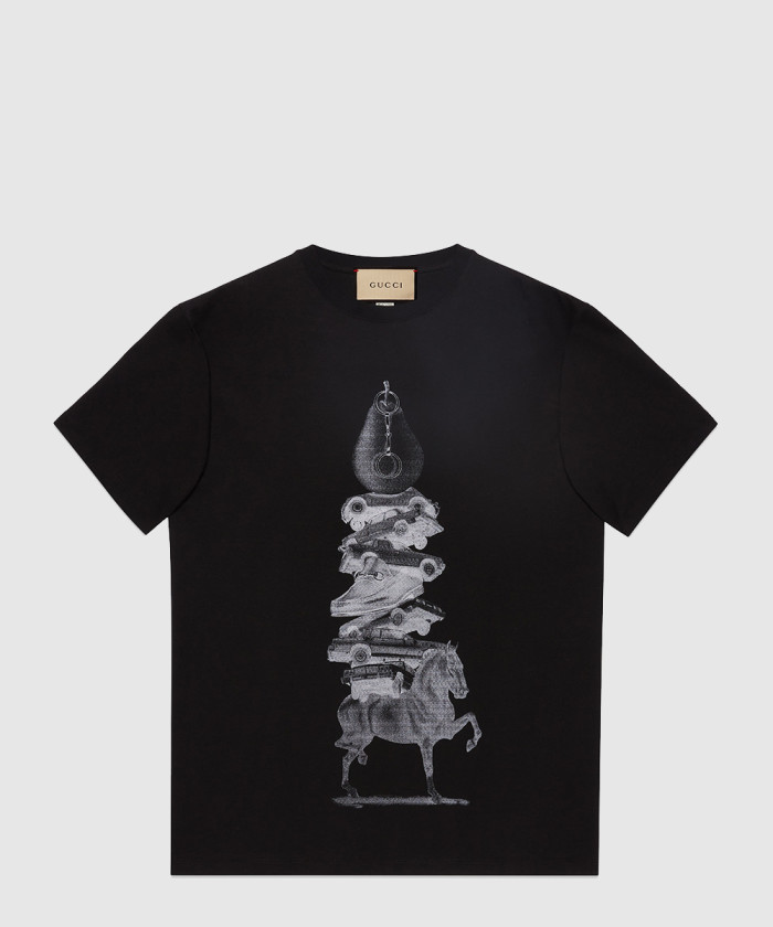 구찌 니트 면 프린트 티셔츠 771758