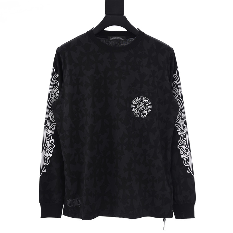 크롬하츠 세메트리 크로스 올 오버 긴팔티셔츠