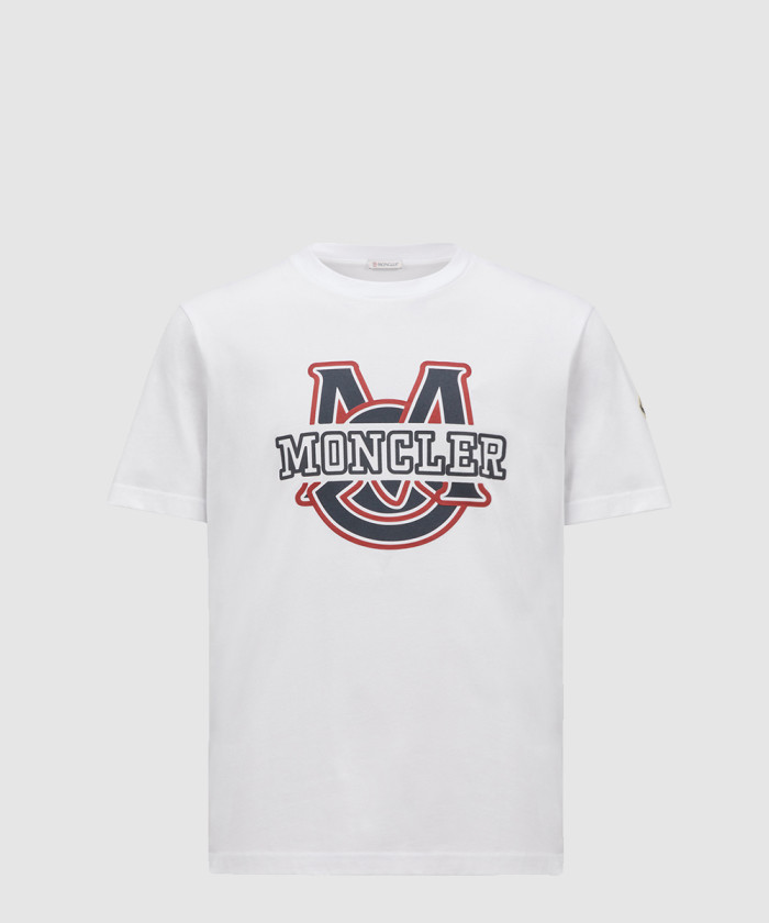 몽클레어 바시티 로고 모티프 코튼 티셔츠