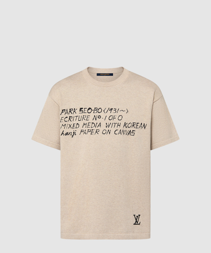 루이비통 LV x 박서보 쇼트 슬리브드 코튼 크루넥 1AFXYN