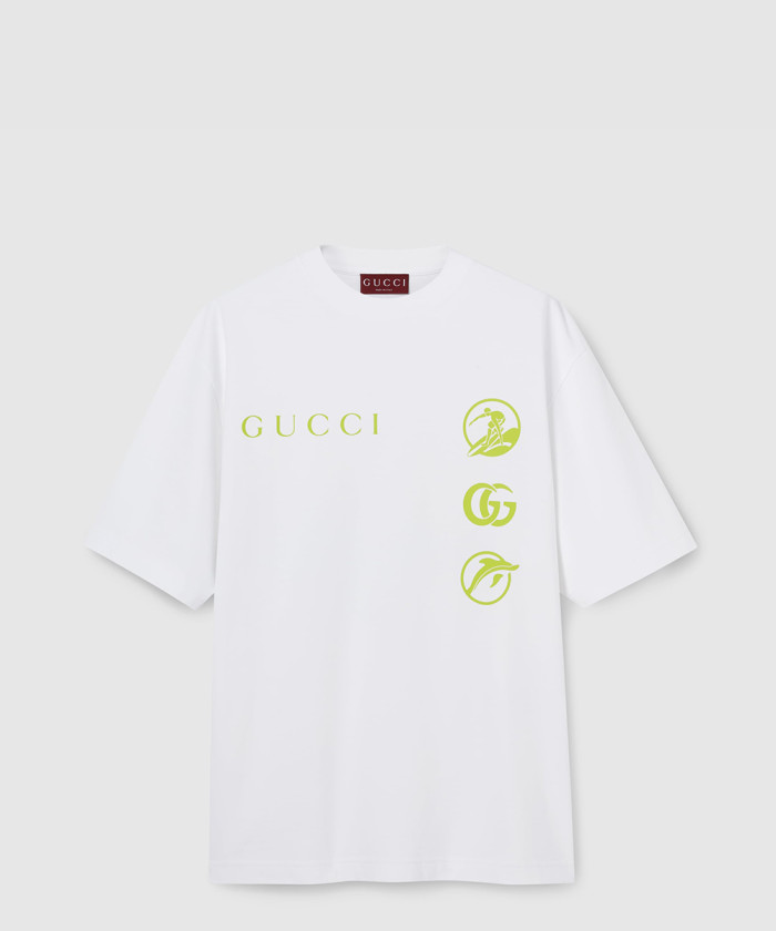 구찌 프린트 코튼 저지 티셔츠 798115