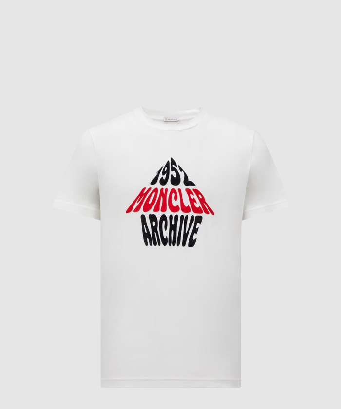 몽클레어 플록 마운틴 로고 코튼 티셔츠