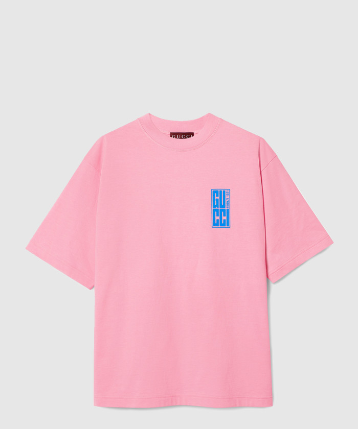 구찌 프린트 코튼 저지 티셔츠 784361