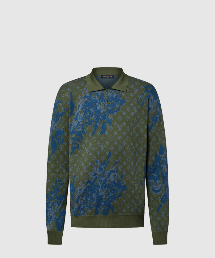 루이비통 모노그램 롱 슬리브드 니티드 폴로 1AFALJ