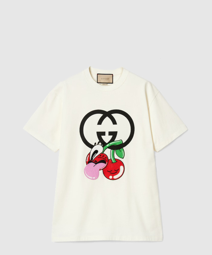 구찌 니트 면 프린트 티셔츠 776596