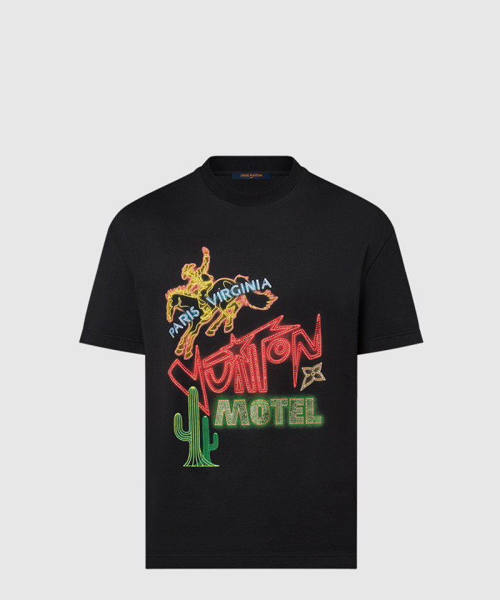 루이비통 그래픽 엠벨리시드 코튼 티셔츠 1AFXNG