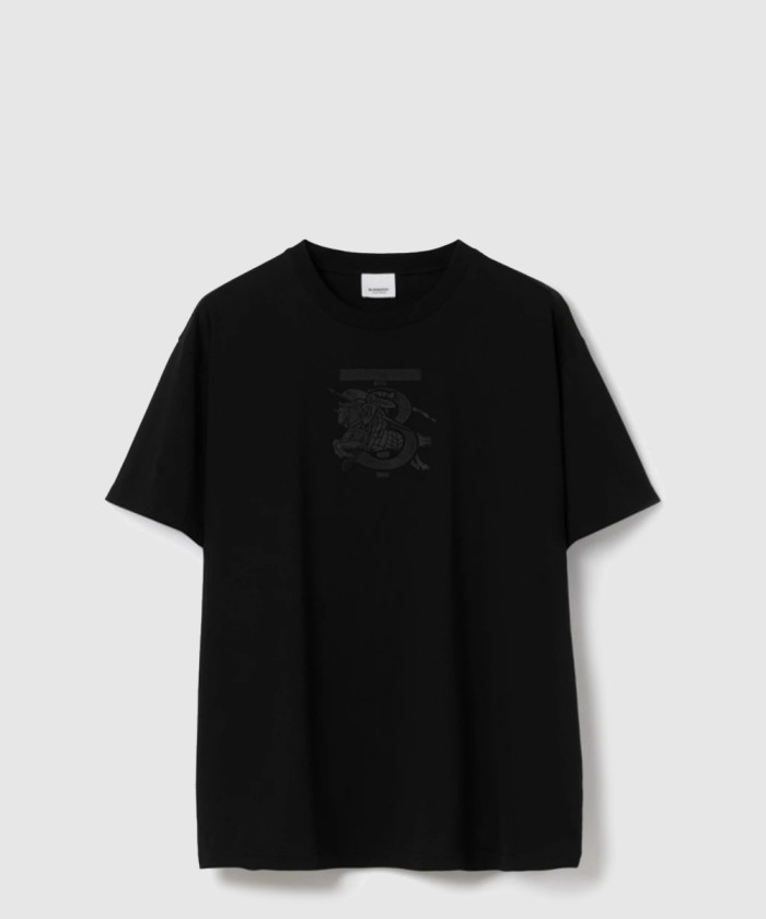 버버리 엠브로이더리 모노그램 코튼 티셔츠 80697621