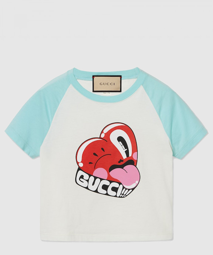 구찌 니트 면 프린트 티셔츠 768183